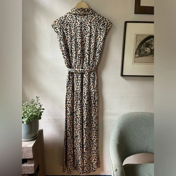 Macys On 34th Satin Leopard Print Collared Shirt Dress - Picture 5 of 10